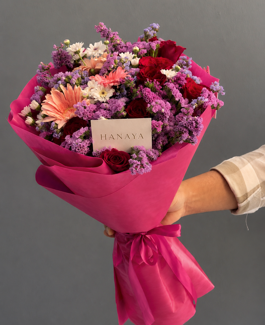 Rosita — Red Roses & Peach Gerbera Bouquet